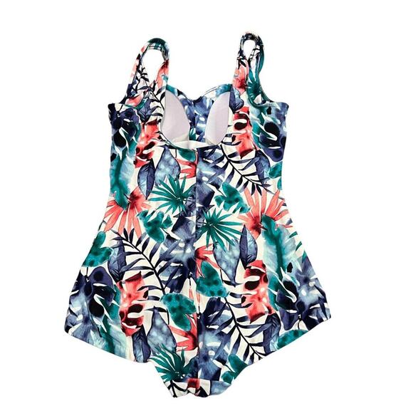 Maxine Of Hollywood Spa Shirred Girl Leg One Piece Swimsuit  Size 16 - Picture 7 of 7